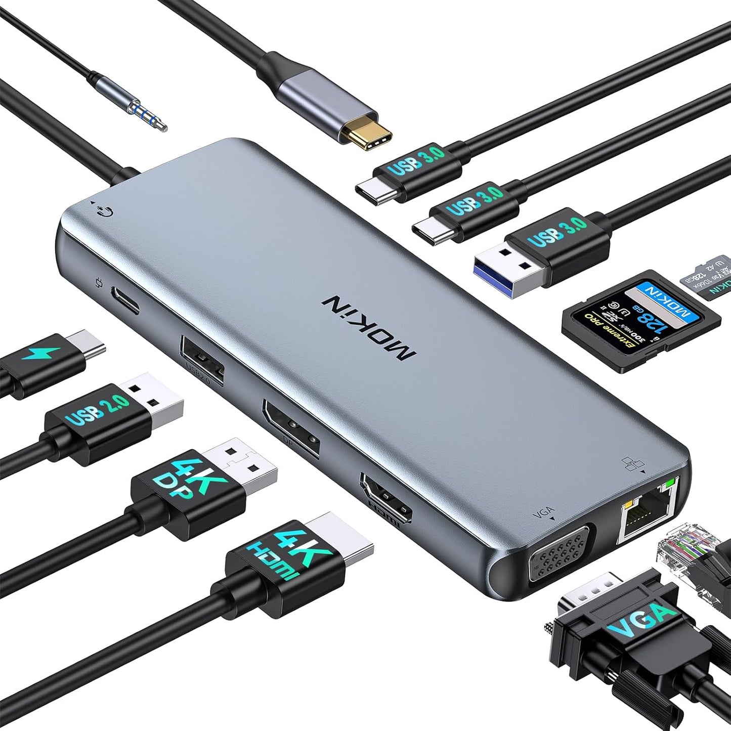 MOKiN USB C Docking Station for Dual and Triple Monitors