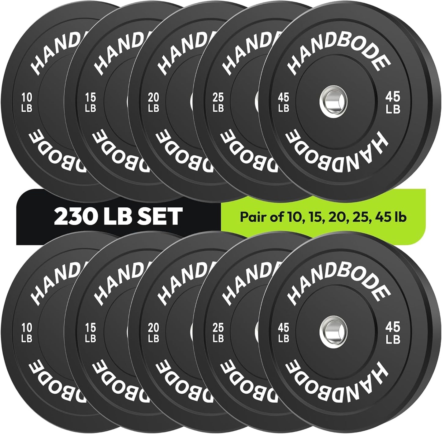 Bumper Plates 2-Inch Olympic Weight Plate Set for Strength Training