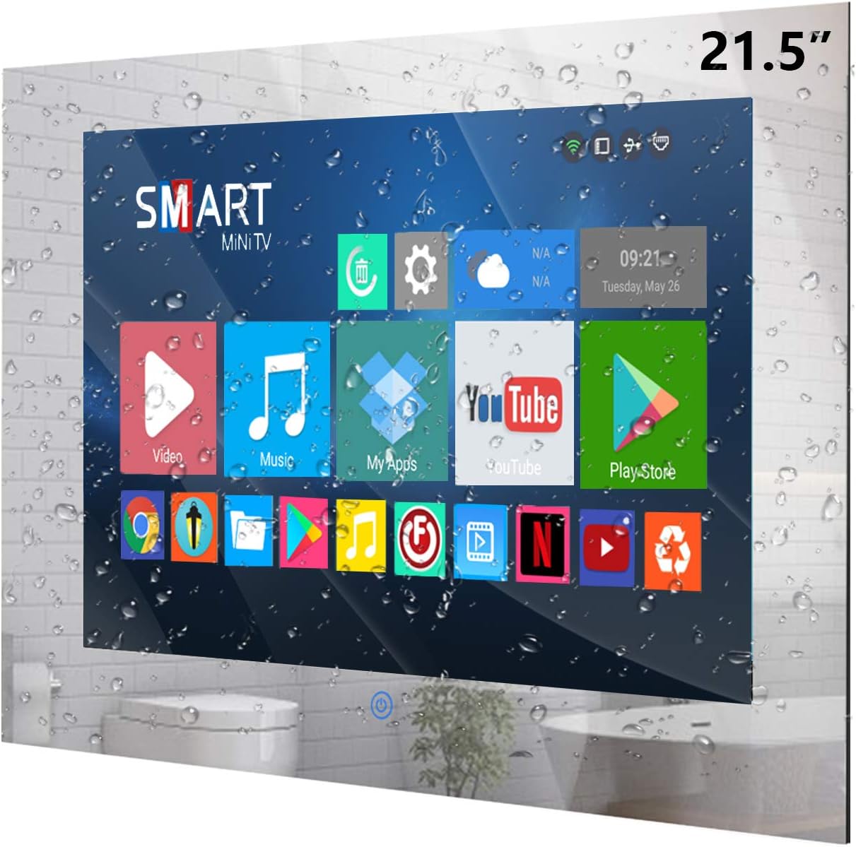 Haocrown 21.5 Bathroom TV: Waterproof Smart Mirror TV