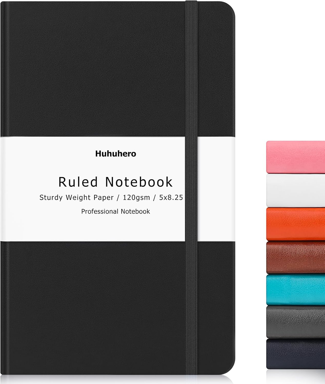 Hardcover Leather Journal: 120Gsm Thick Paper, Stylish Matte Black - Ideal for Work & School