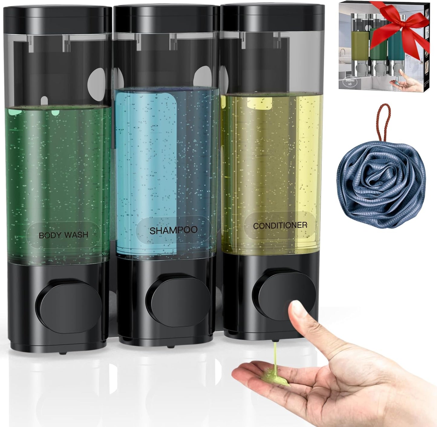 Wall-Mounted 3-Chamber Shower Dispenser by Osgal