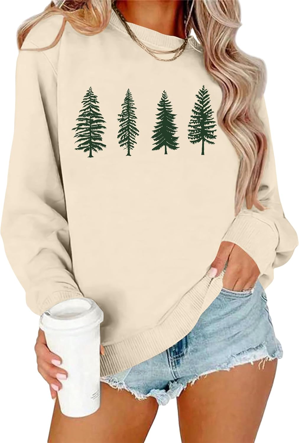 Xmas Pine Tree Sweatshirt - Cozy Nature Lover Gift