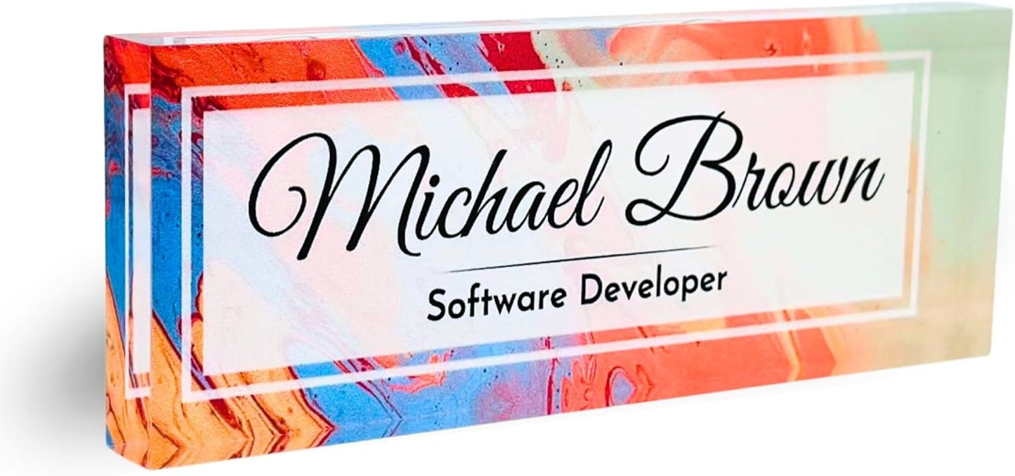 Customized Clear Acrylic Desk Name Plate Block for Professionals