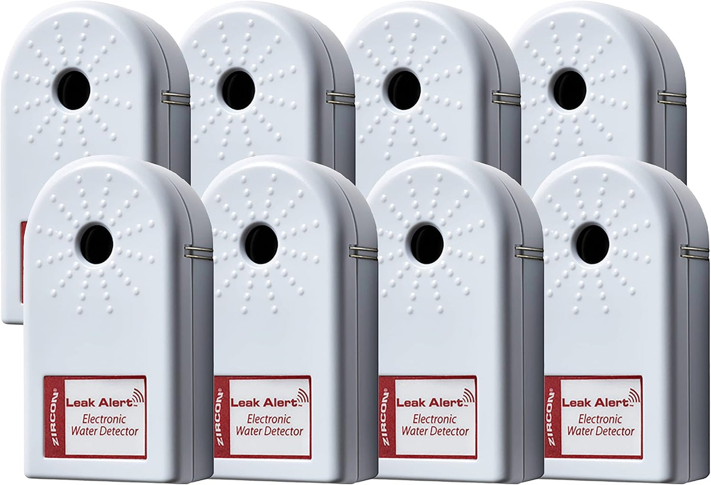 Zircon Leak Alert Water Leak Detector with Dual Alarms 8 Pack