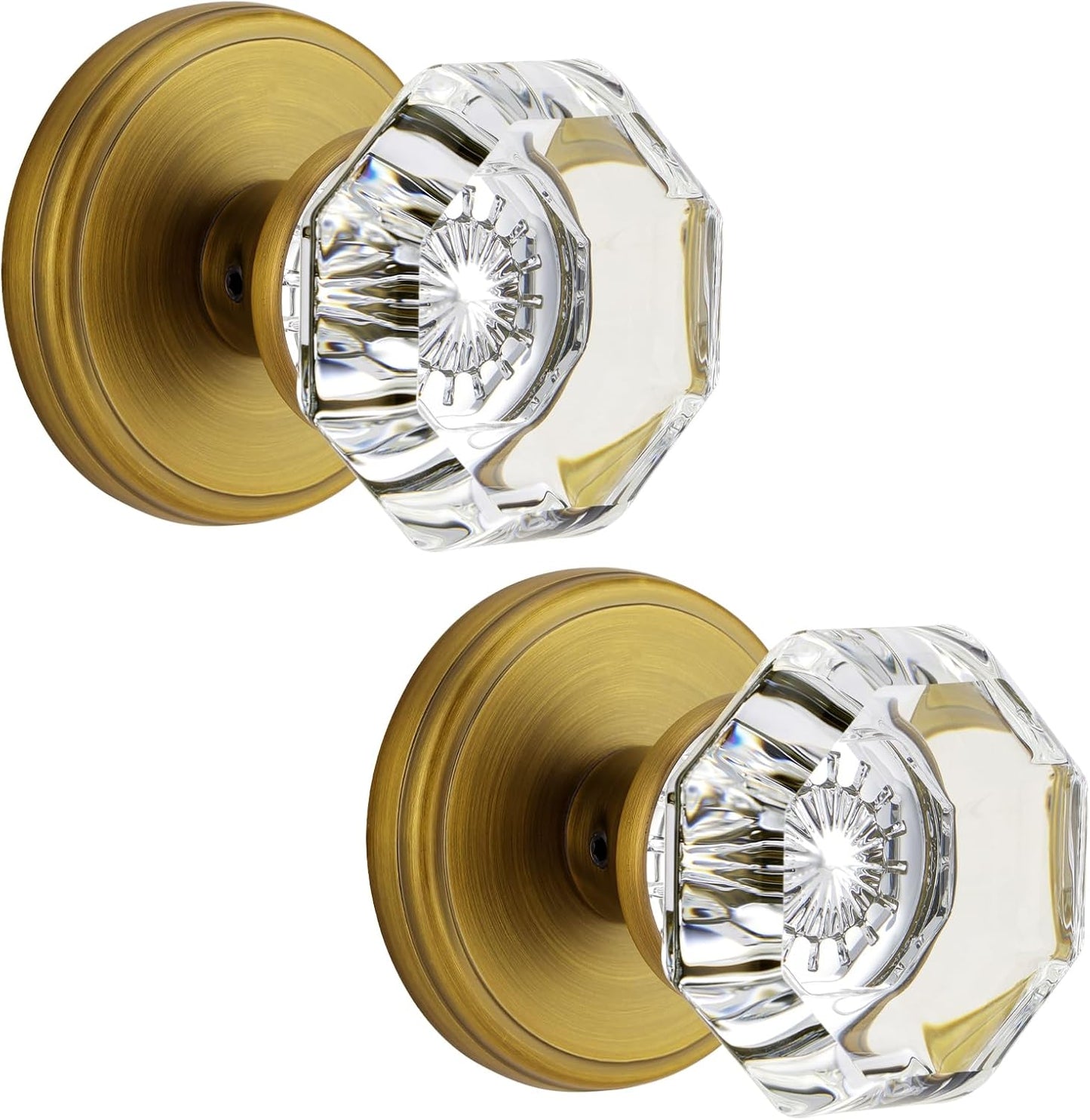Antique Brass Crystal Glass Dummy Door Knob for Bifold Doors