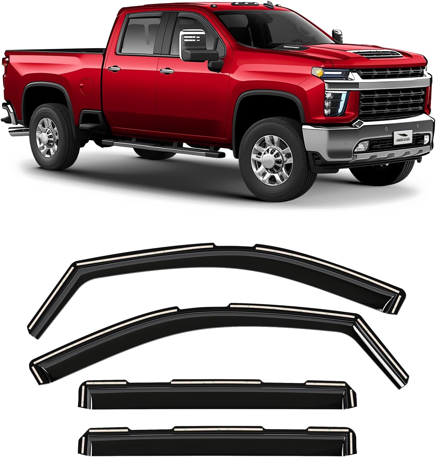 Voron Glass Rain Guards for Chevrolet Silverado 2500HD 2020-2026
