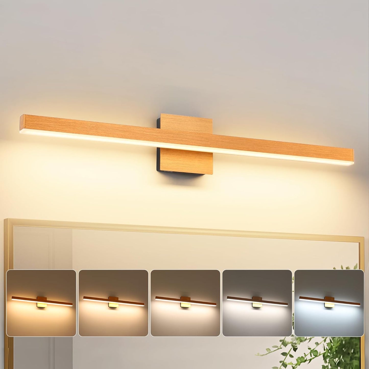 Joossnwell Bathroom Light Fixture Over Mirror Dimmable 5CCT