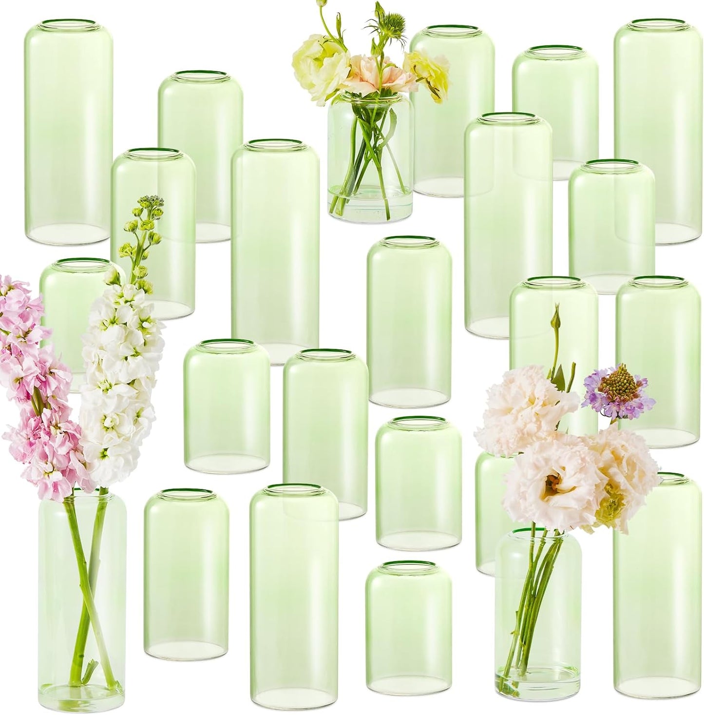 24Pcs Glass Flower Vases Set for Stunning Centerpieces