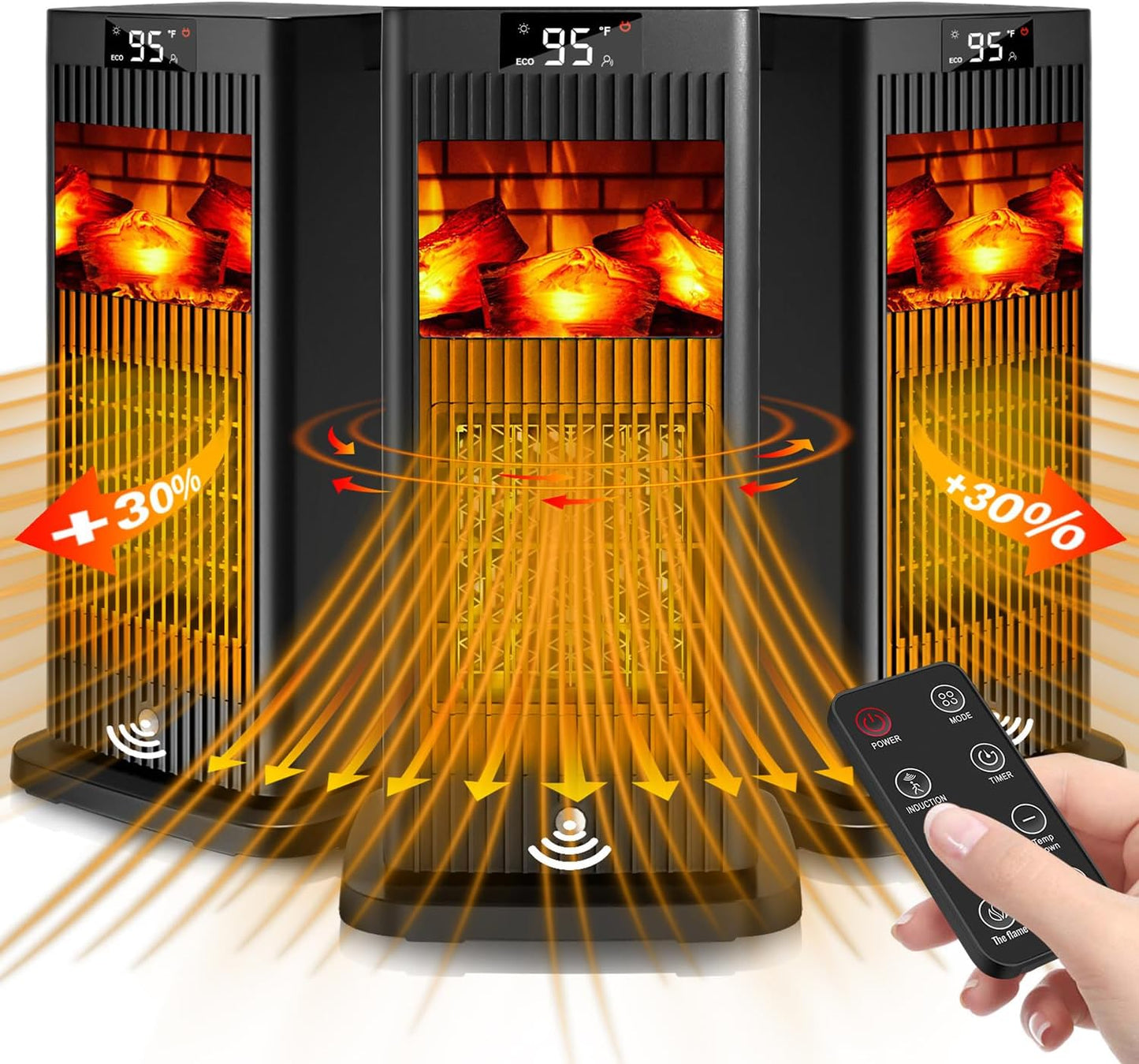 Mini Fireplace Space Heater 1500W - 3D Flame Effect