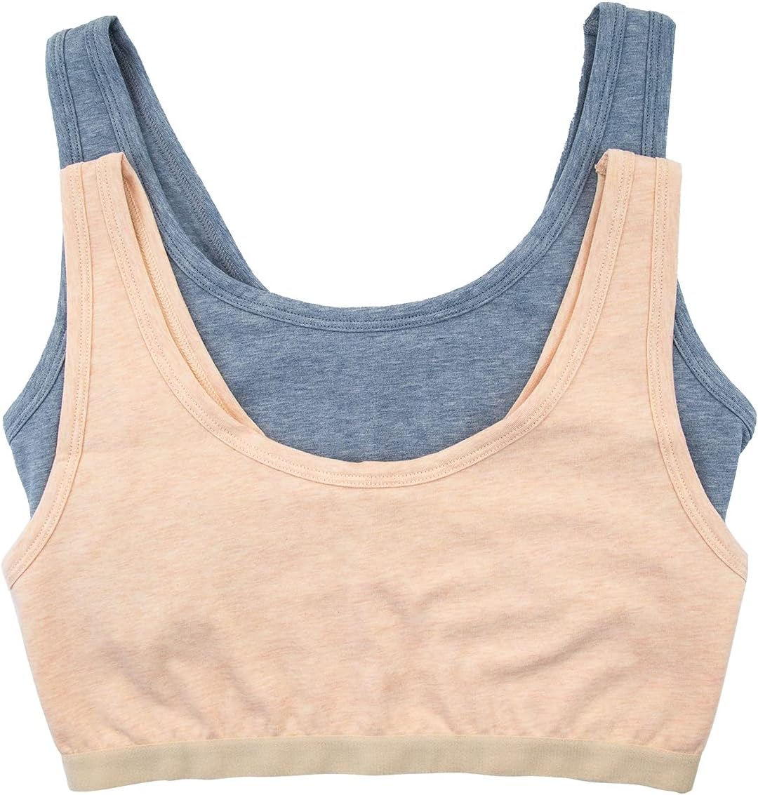 Felina Organic Cotton Stretch Bralette 2-Pack for Comfort