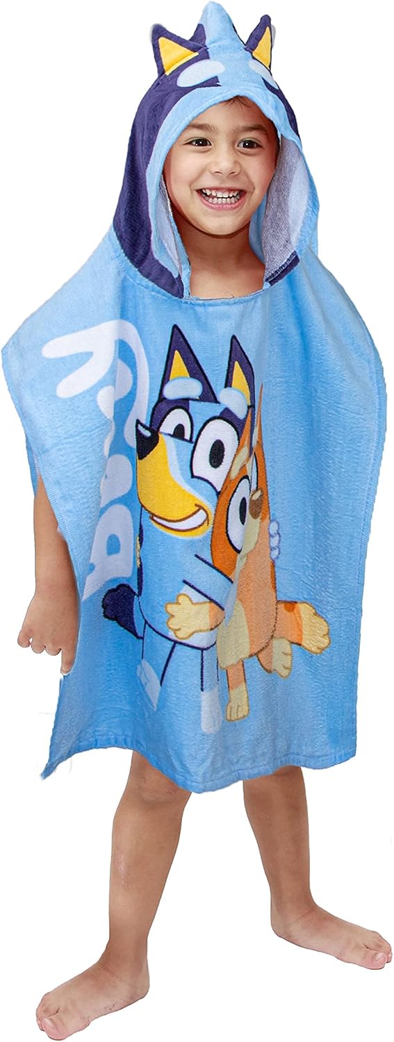 Bluey Piggyback Hooded Poncho - Super Soft Towel