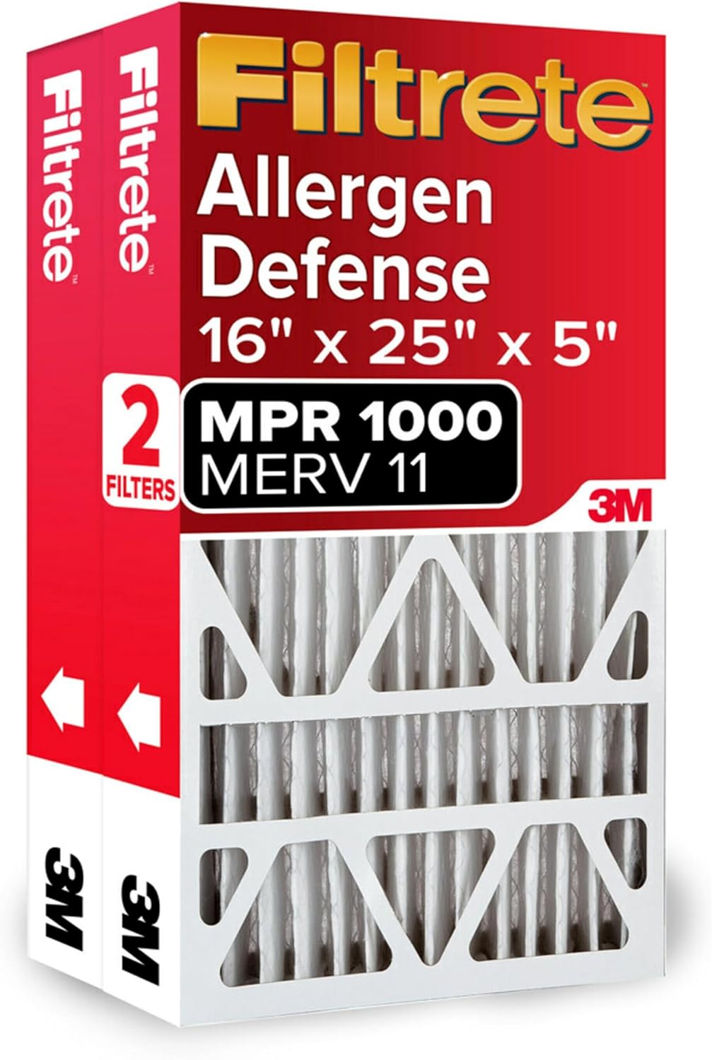 Filtrete 16x25x5 Allergen Defense Filter 2-Pack