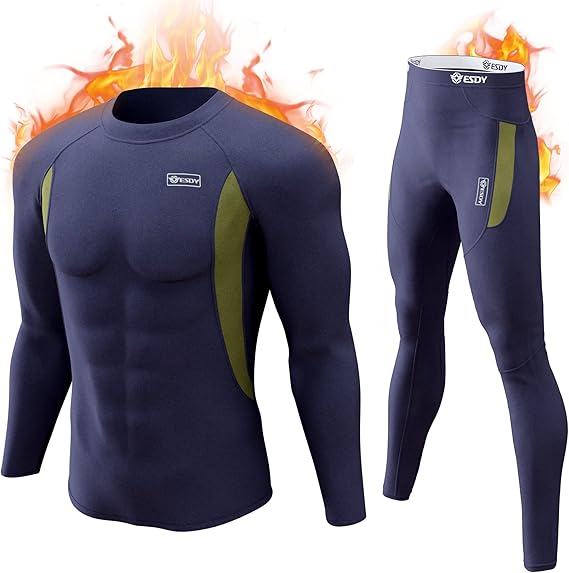 romision Thermal Underwear for Men Long Johns Fleece Lined Set