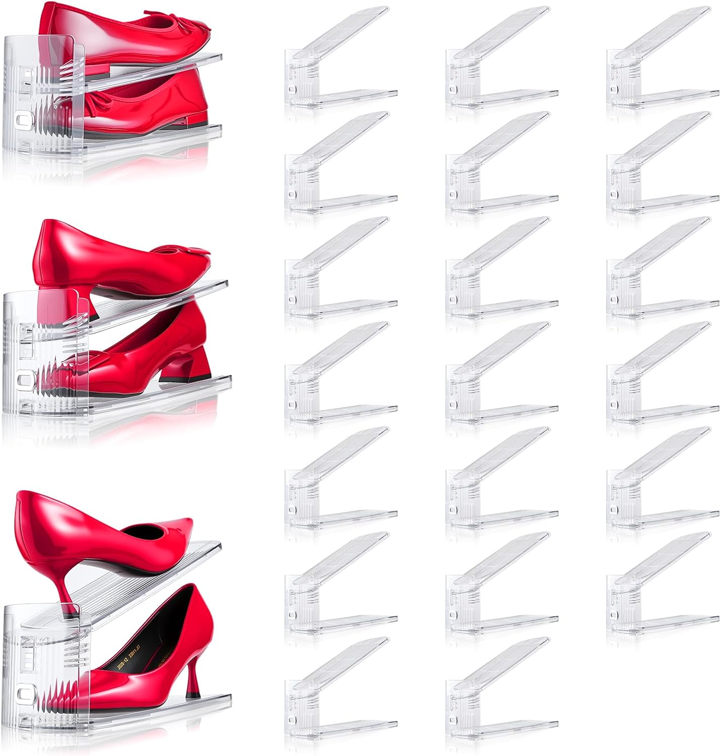 20PACK Shoe Slots Organizer for Closet - Adjustable Shoe Rack