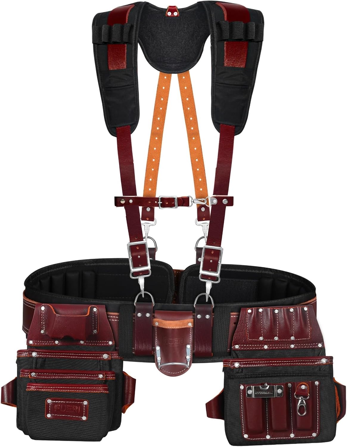 FUERI Tool Belt With Suspender - 26 Pocket Professional Organizer