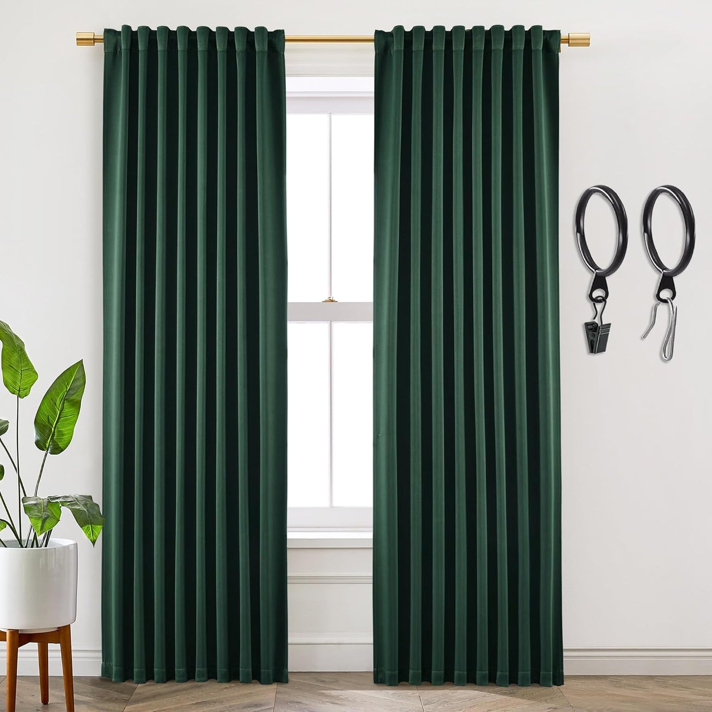 SHINELAND 108 Inch Blackout Curtains for Living Room & Bedroom