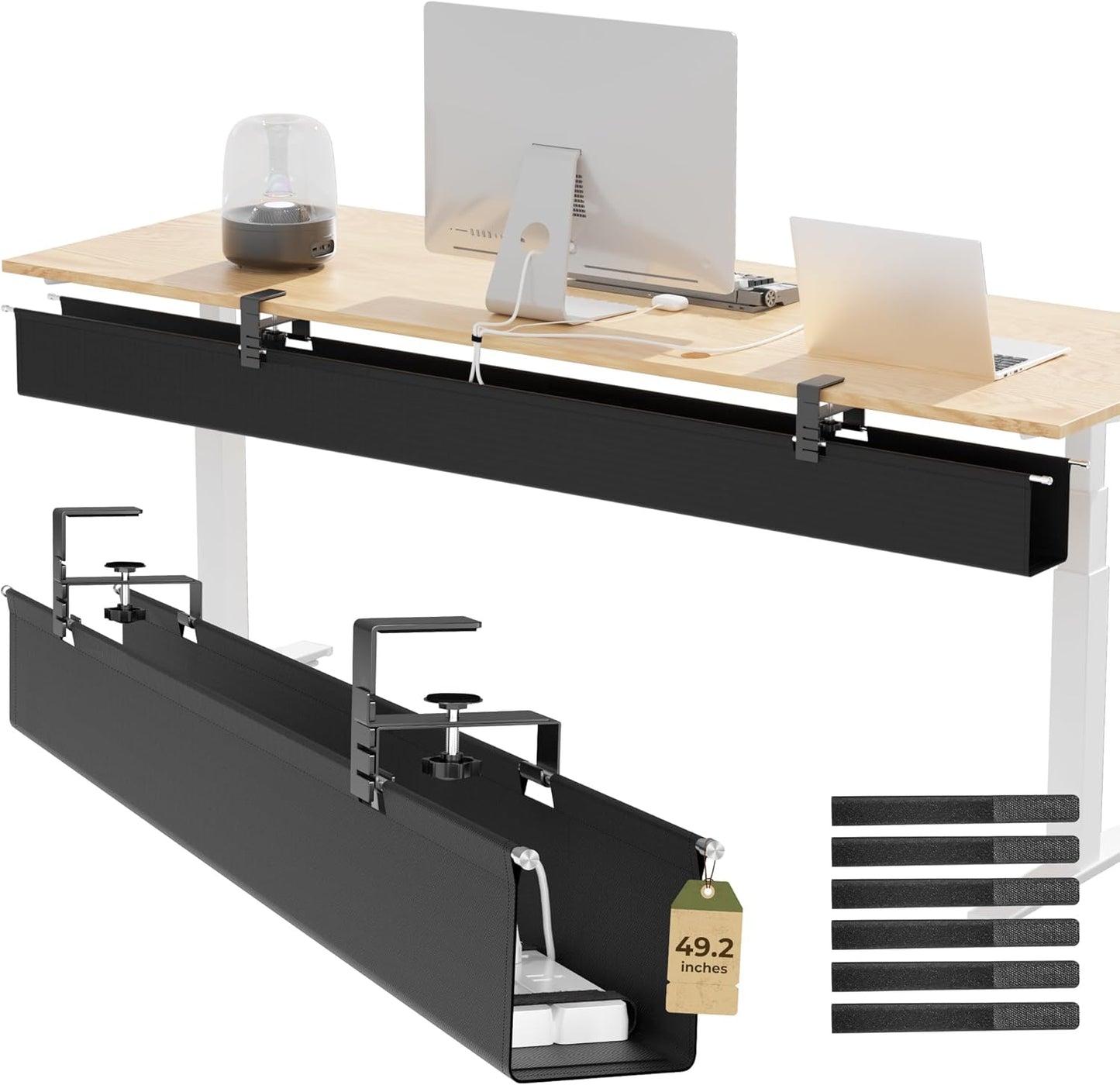 49.2in Under Desk Cable Management Tray for Tidy Workspaces