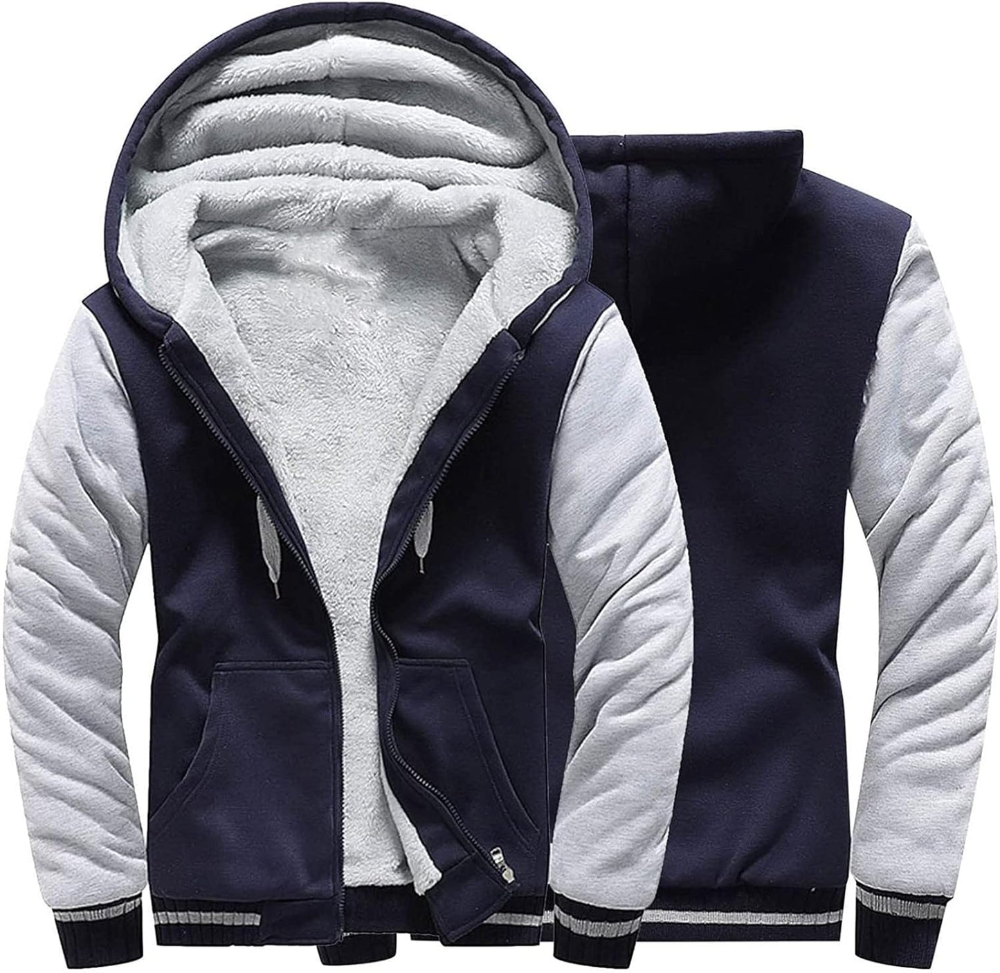Warm Sherpa-Lined Men's Zip Hoodie by Wisgofre