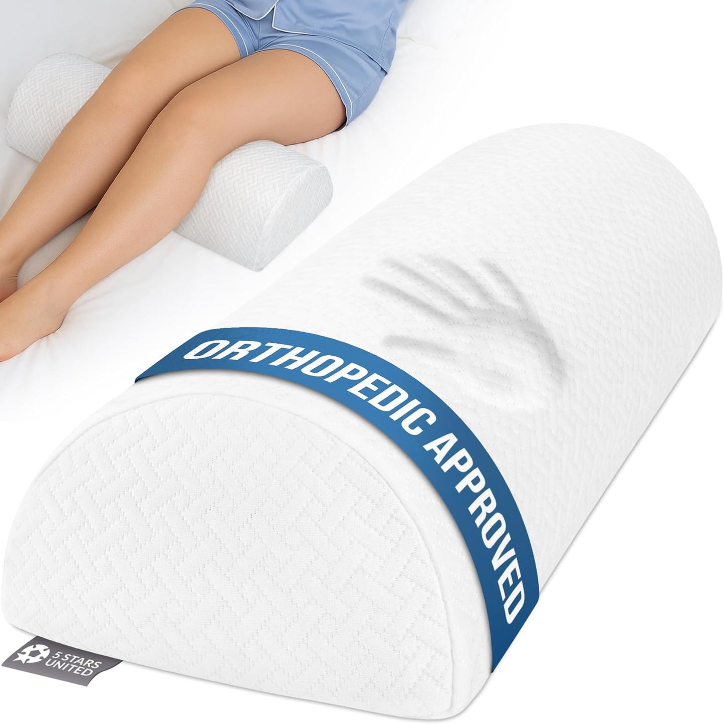 5 STARS UNITED Knee Pillow for Back Sleeping Relief and Comfort