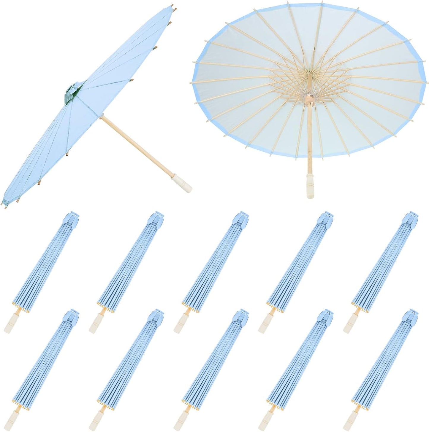 DIY Oiled Paper Painting Umbrellas - 12 Pack Blue Wedding Party Decor