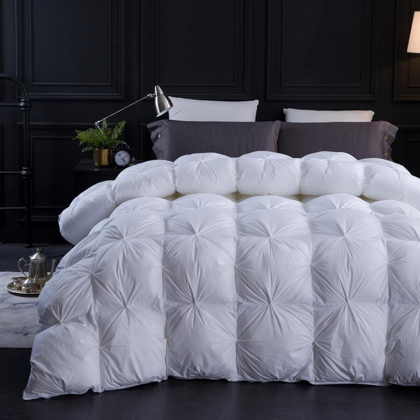 Three Geese Pinch Pleat Waterfowl Feathers Comforter for King