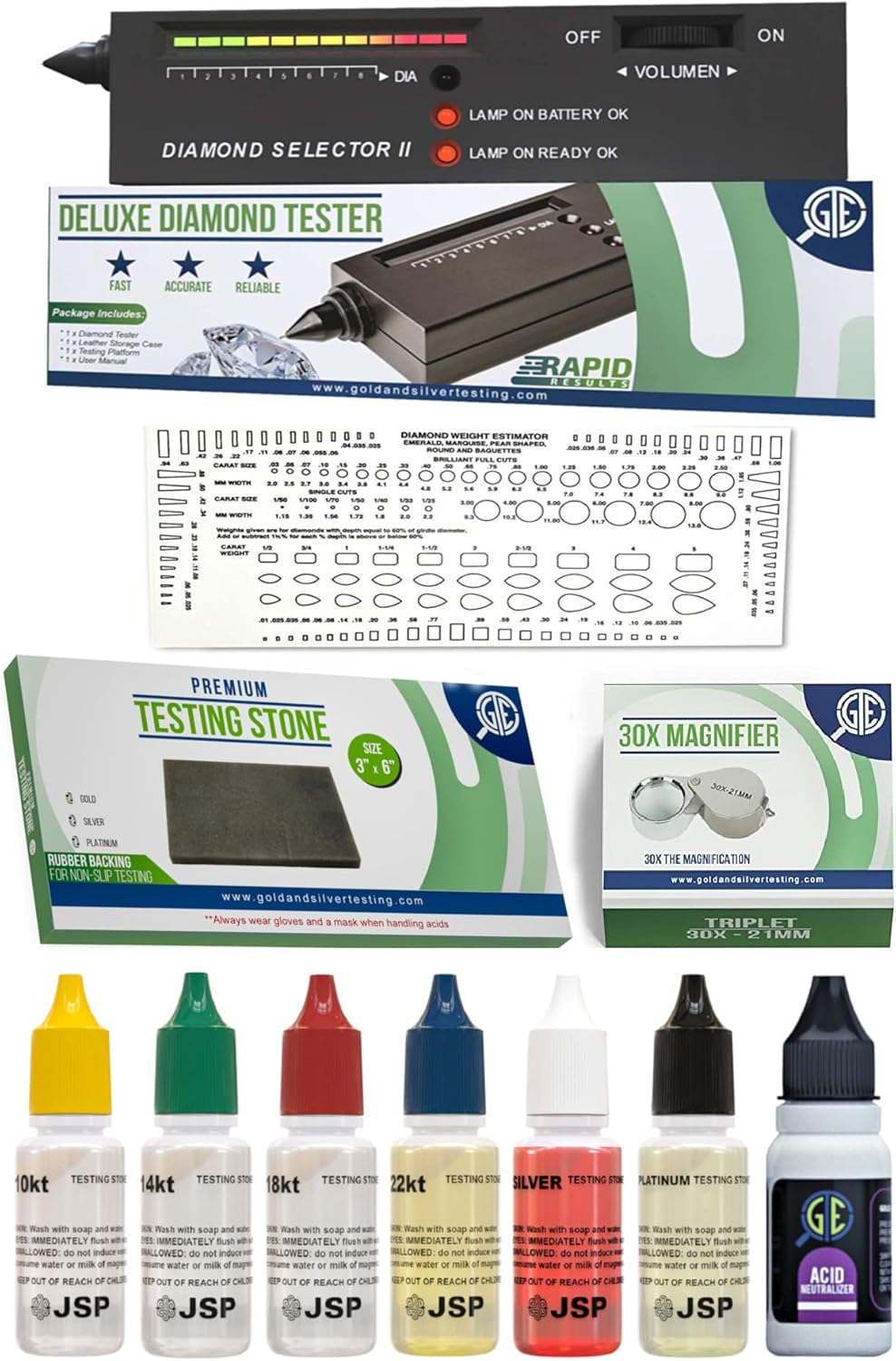 Purity Testing Kit for Diamonds and Gold Jewelry - Accurate & Fun