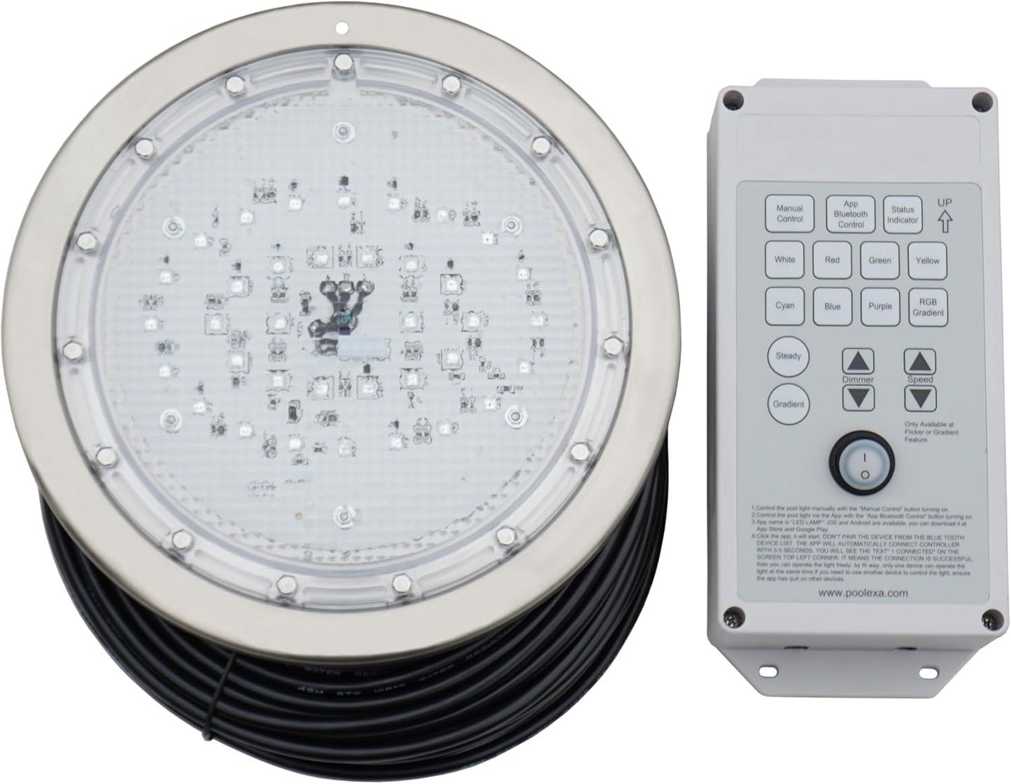 10 Inch LED Multicolor Inground Pool Light with RGB Controller