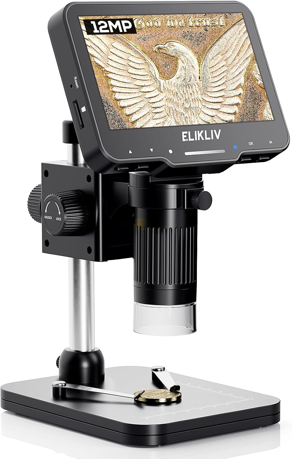 Elikliv Coin Microscope: 4.3ft' LCD Digital 1000x Magnification