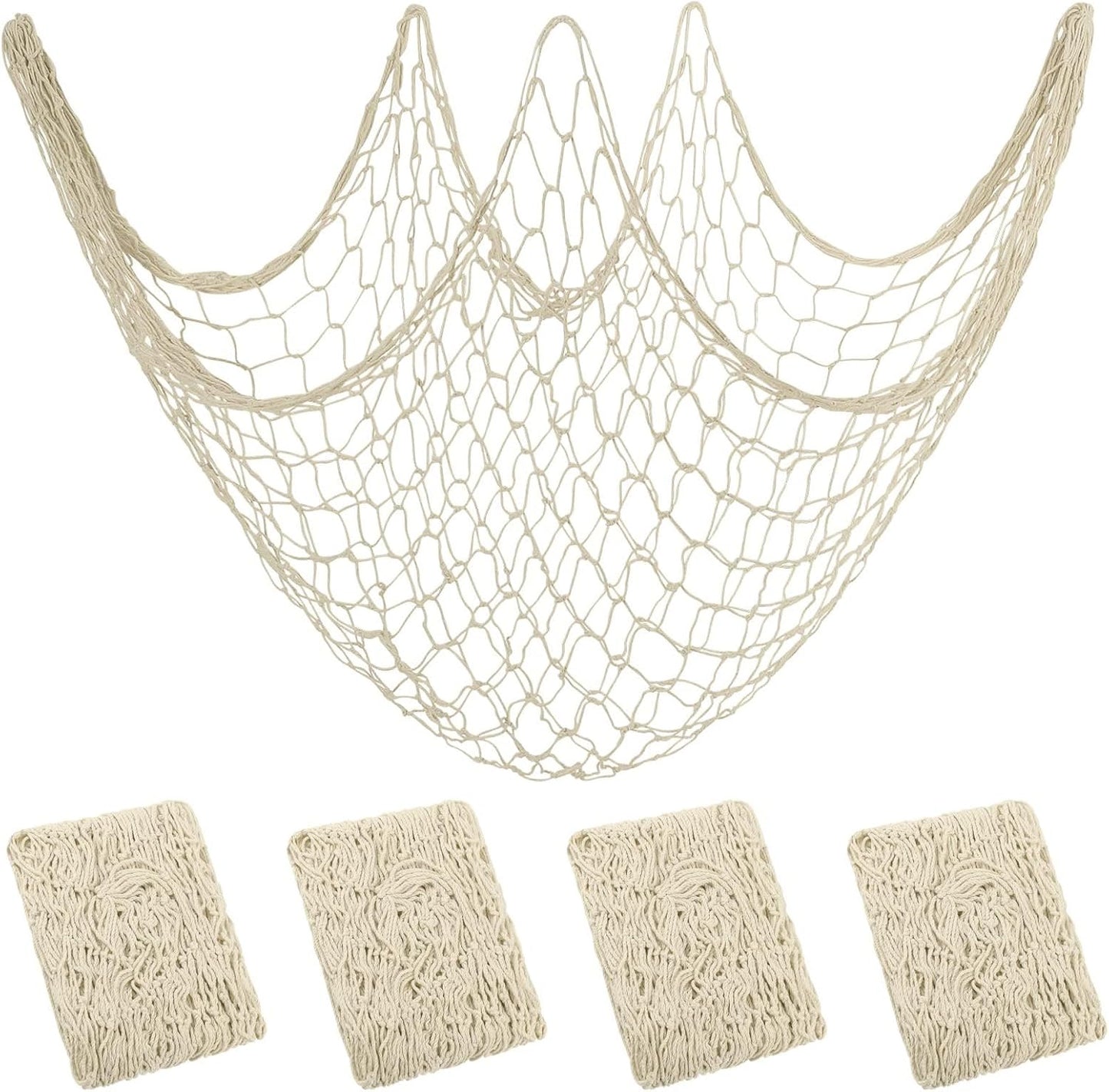 Natural Cotton Beach Fish Net Decor Set