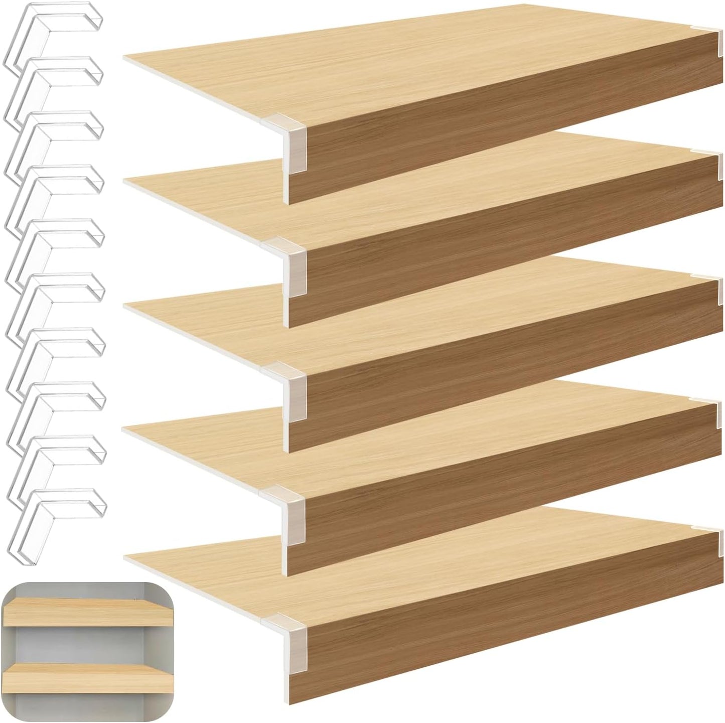 5 Pcs Wire Rack Covers for Kitchen Bathroom Office Shelving
