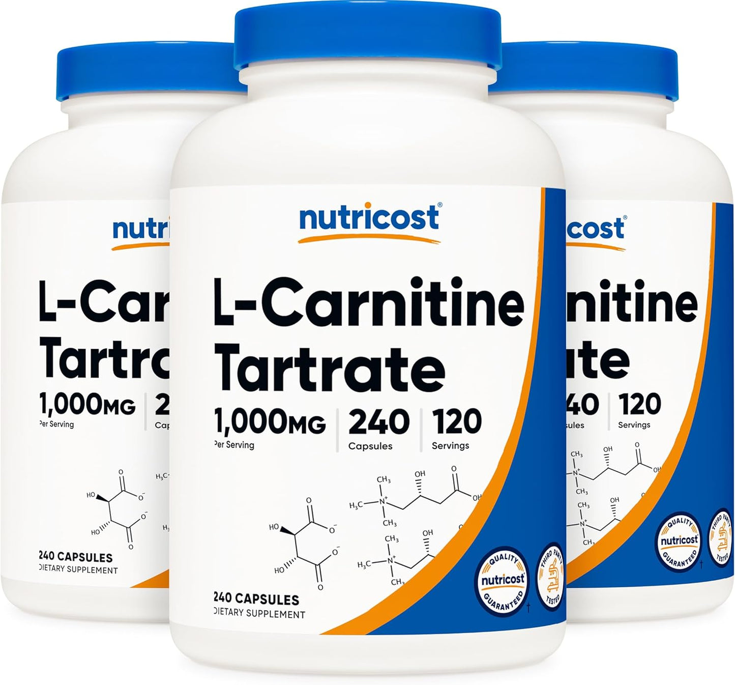 Nutricost L-Carnitine Tartrate 500mg - 240 Capsules for Energy