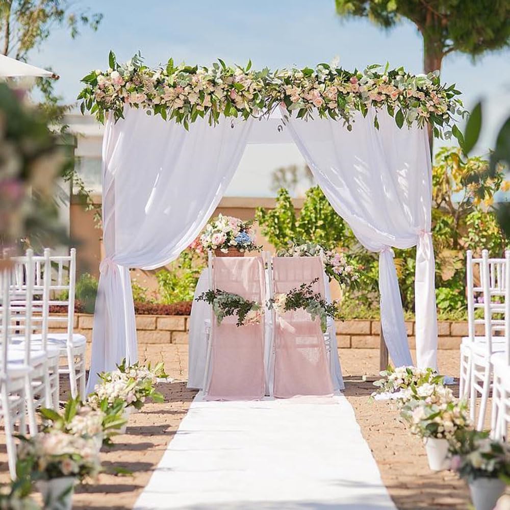 QueenDream Chiffon Backdrop Curtains: Elegant Wedding Decor