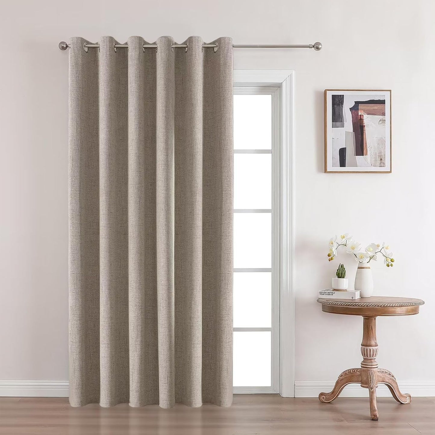Joydeco Linen Blackout Room Divider Curtains for Privacy