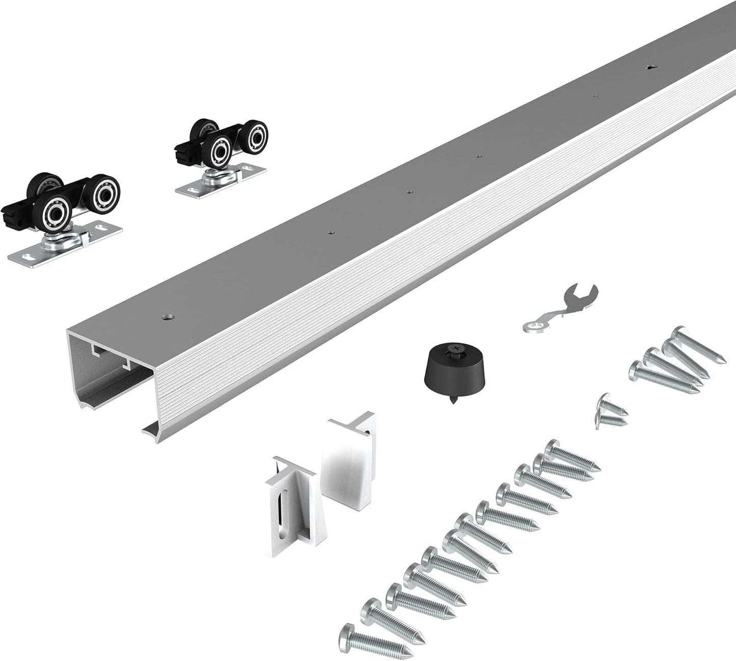 JUBEST 8FT Commercial Grade Pocket Door Hardware Track Set