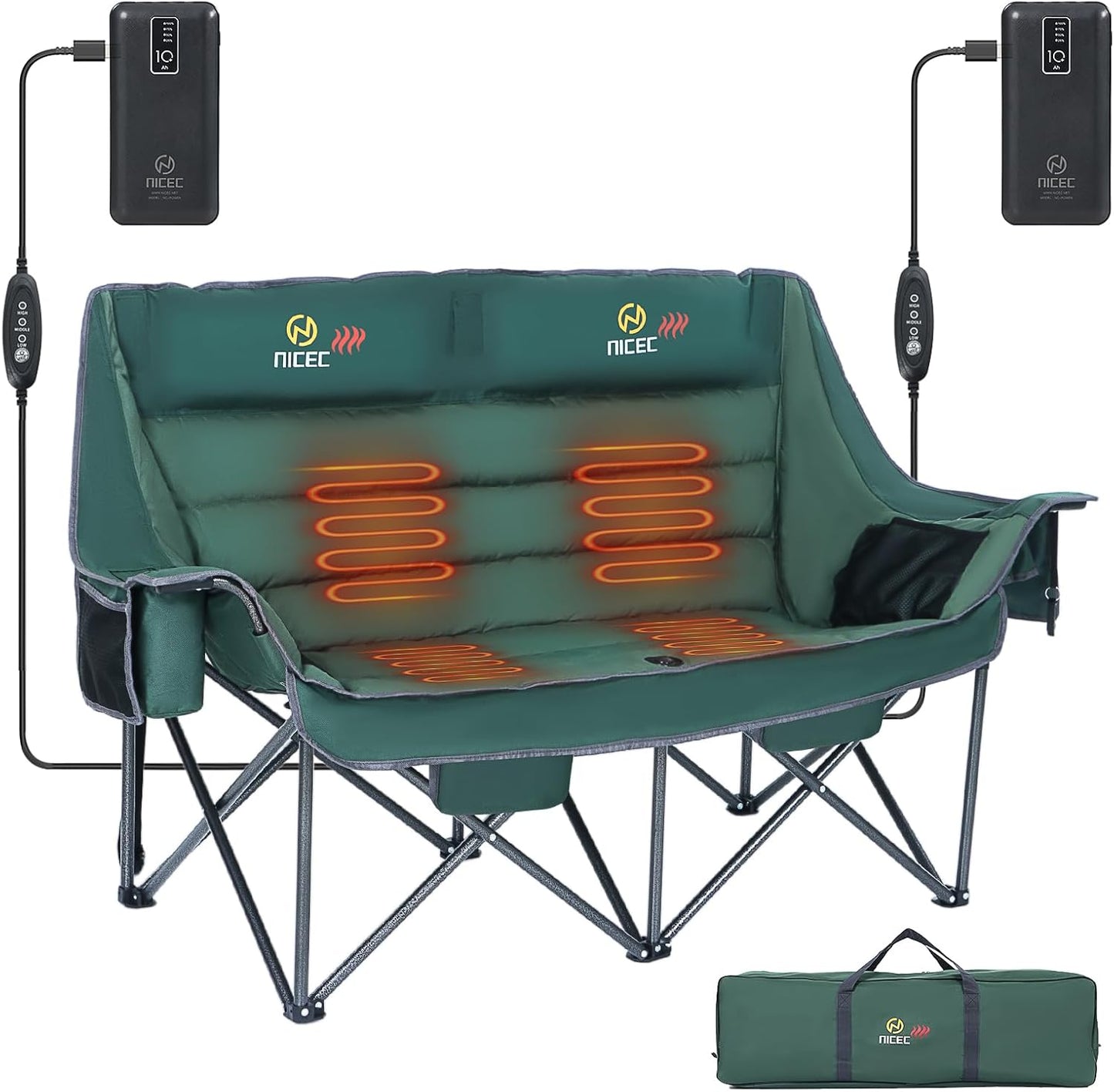 Heated Double Camping Chair: Ultimate Comfort!