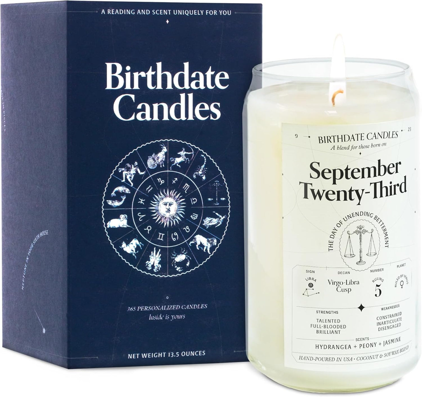 September 23 Birthday Candle - Libra Zodiac Scented Gift