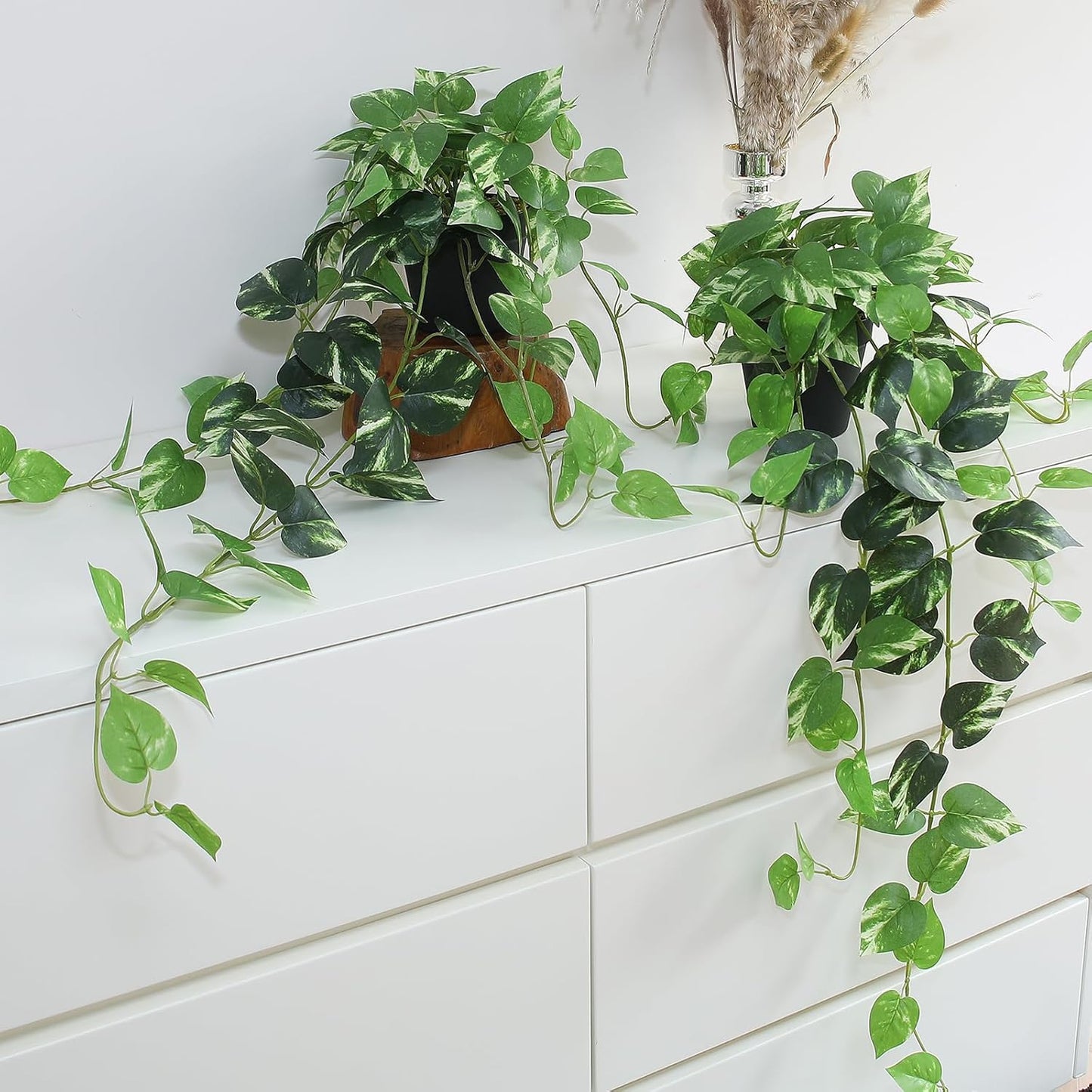 Realistic Fake Pothos Hanging Plants for Effortless Decor