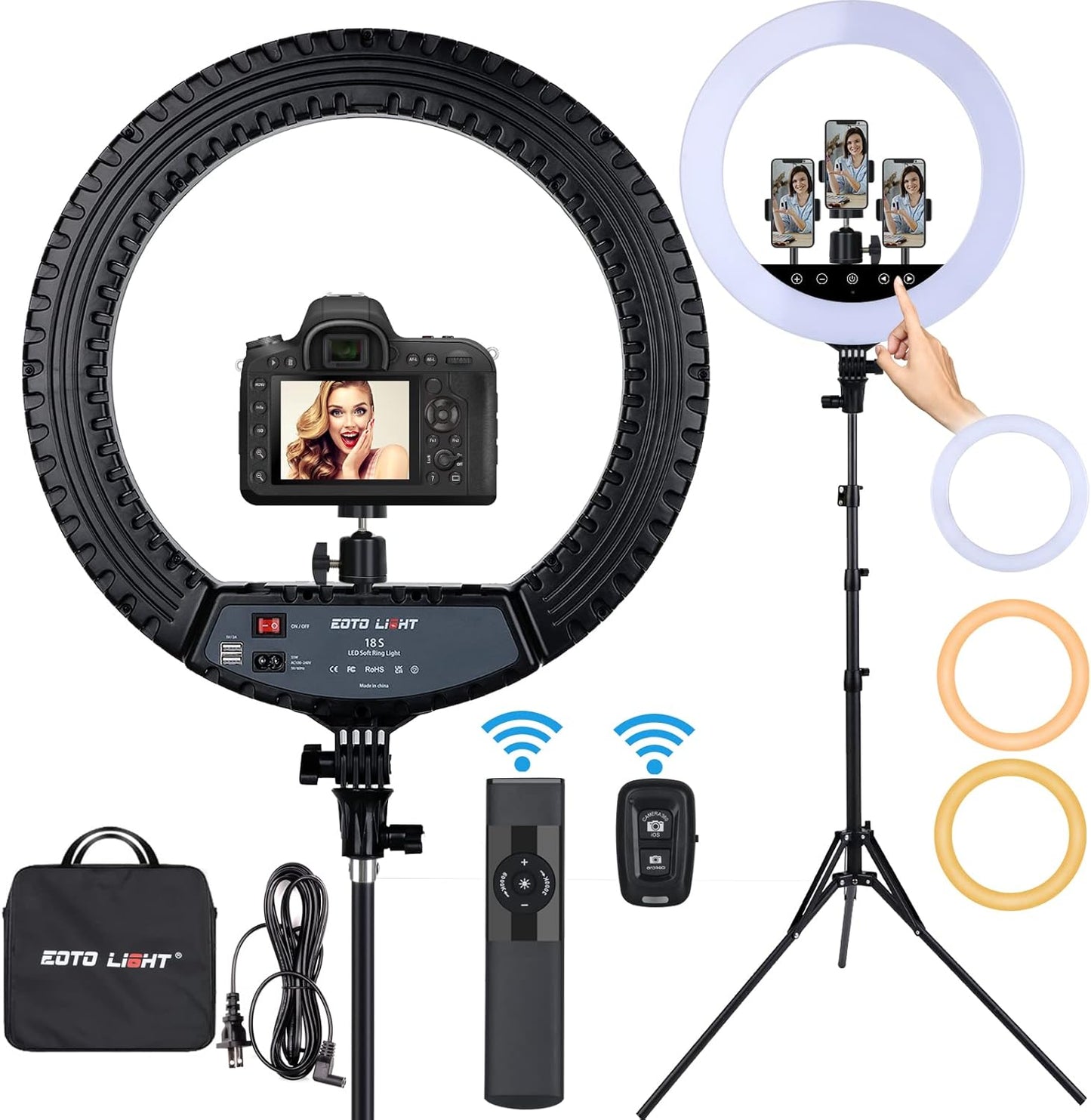 Upgraded 18 inch LED Ring Light for Makeup and Vlogging