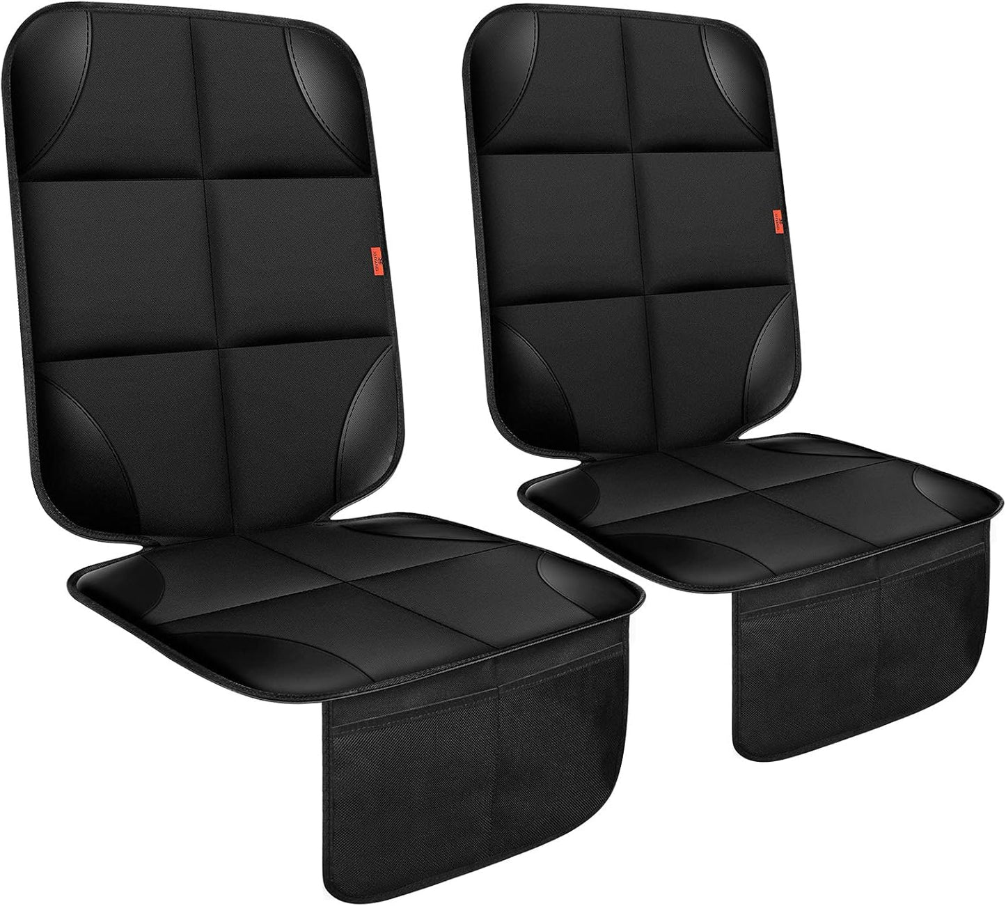 Thickest Waterproof Car Seat Protectors x2 - Non-Slip, Mesh Pockets