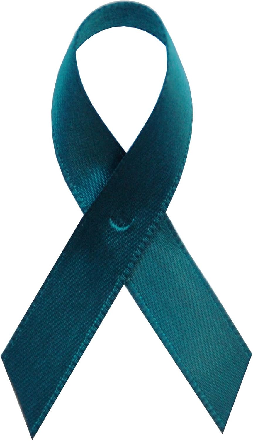 Exclusive USA 250 Teal Satin Awareness Ribbons with Pins