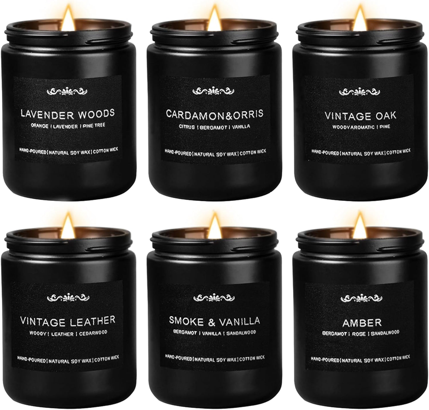 Scented Candles for Men - 6-Pack Aromatherapy Gift Set