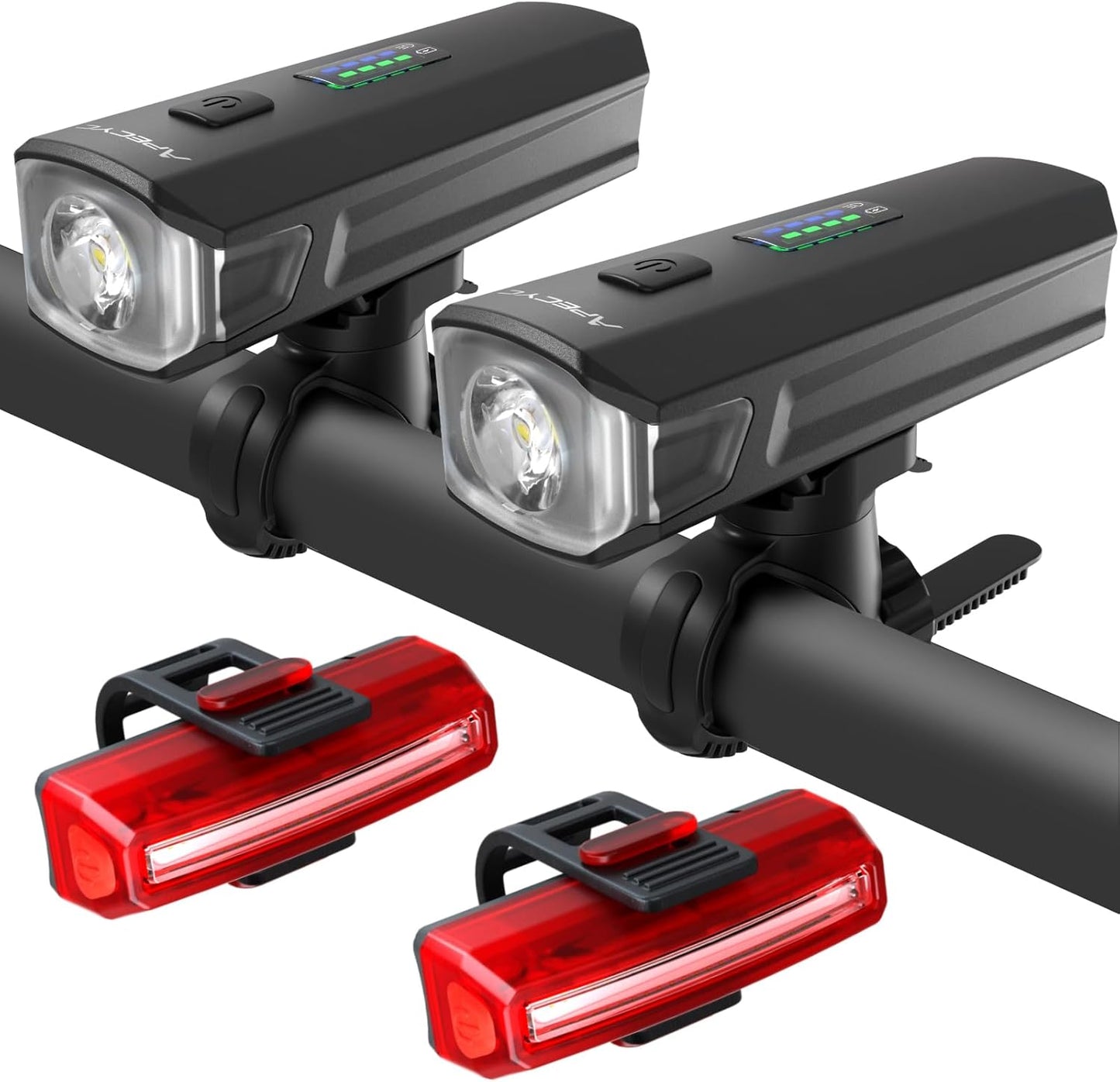 1200 Lumen Bike Lights Set for Night Riding Safety and Visibility