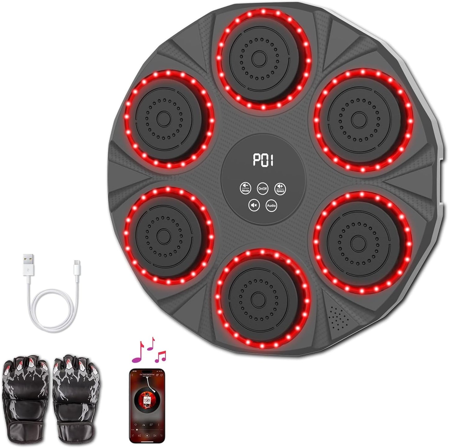 2025 Upgraded Bluetooth Music Boxing Machine for Home Workout