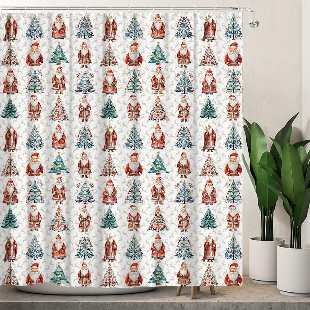 Santa Claus Xmas Shower Set - Festive Bathroom Decor!