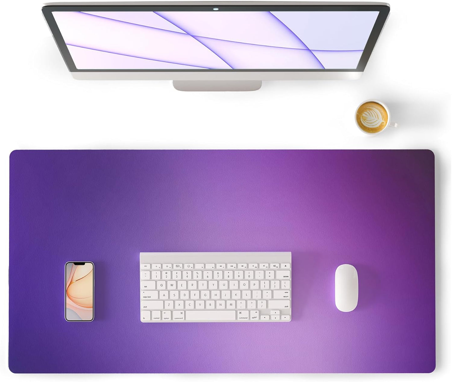 Stylish Ombre Desk Mat Set, Non-Slip Large Gaming Pad for Girls, 31.5x15.7