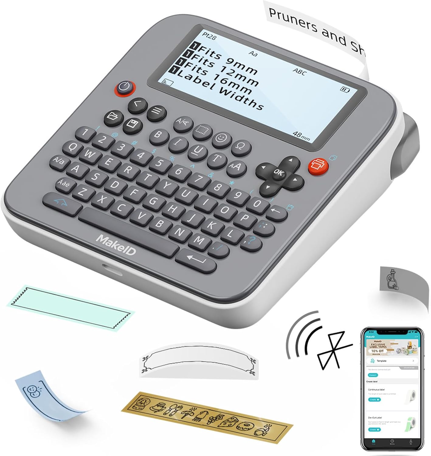 Makeid E1 Label Maker: Bluetooth, Rechargeable, 3.4 LCD Screen