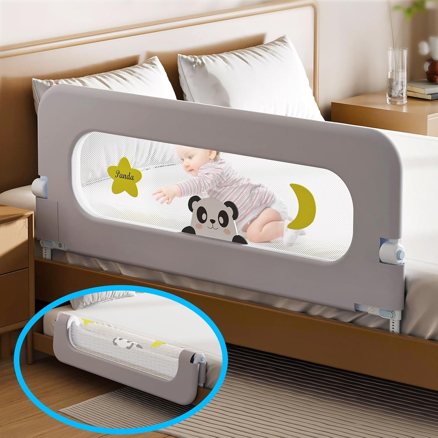 Baby Bed Guard Rail for Toddler - Adjustable and Safe Design