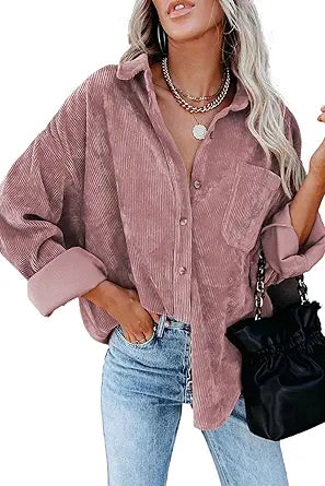 Magritta Womens Long Sleeve V Neck Button Down Blouses Tops