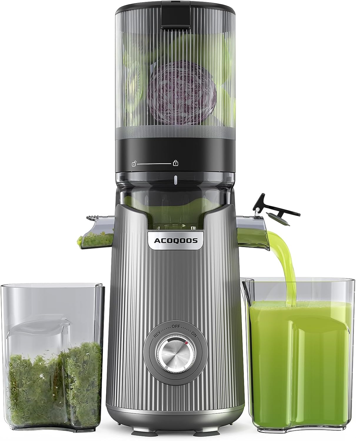 Cold Press Juicer with 5.3in Feeding Chute for Whole Fruits
