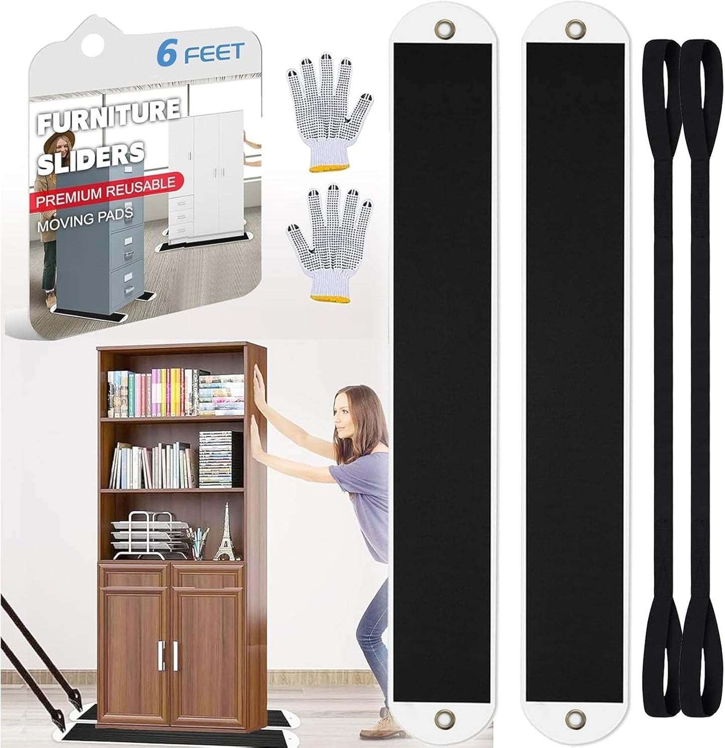 Large Furniture Sliders with Pull Strap for Easy Moving